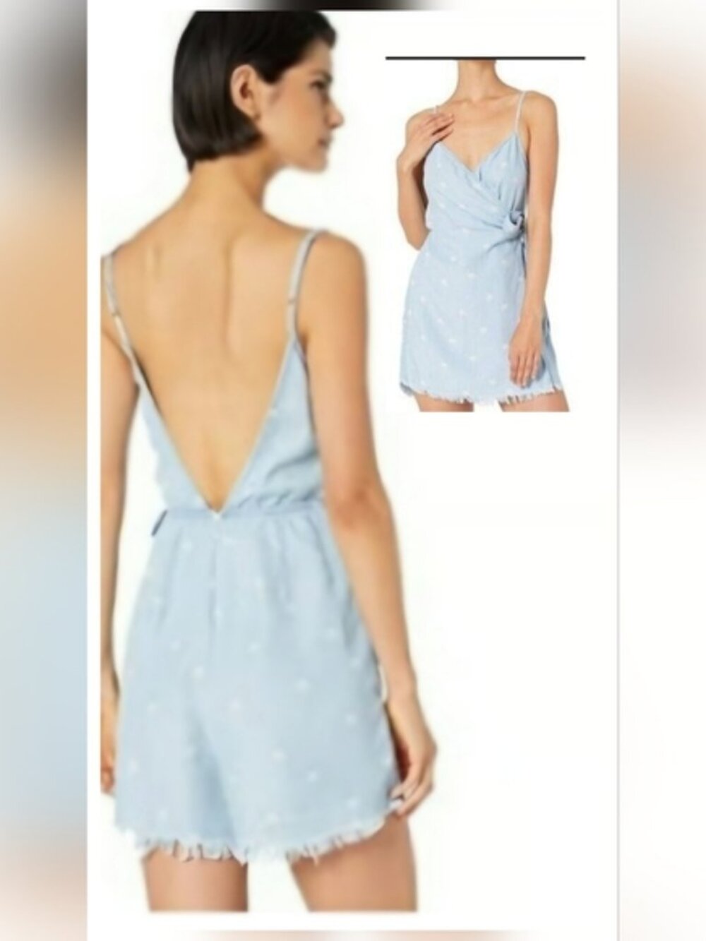 Show Me Your MuMu Light Blue Polka Dot Romper